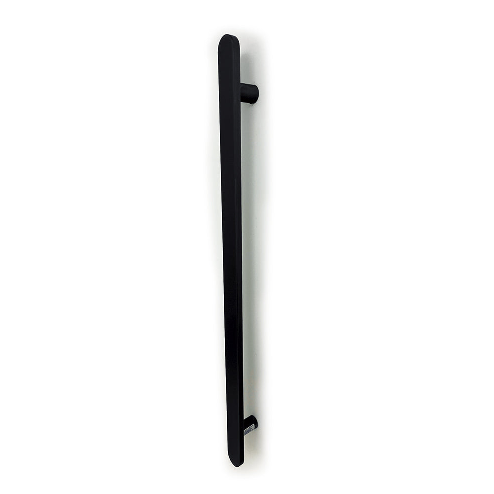 Radiant Flat Bar Vertical Towel Rail - Matt Black